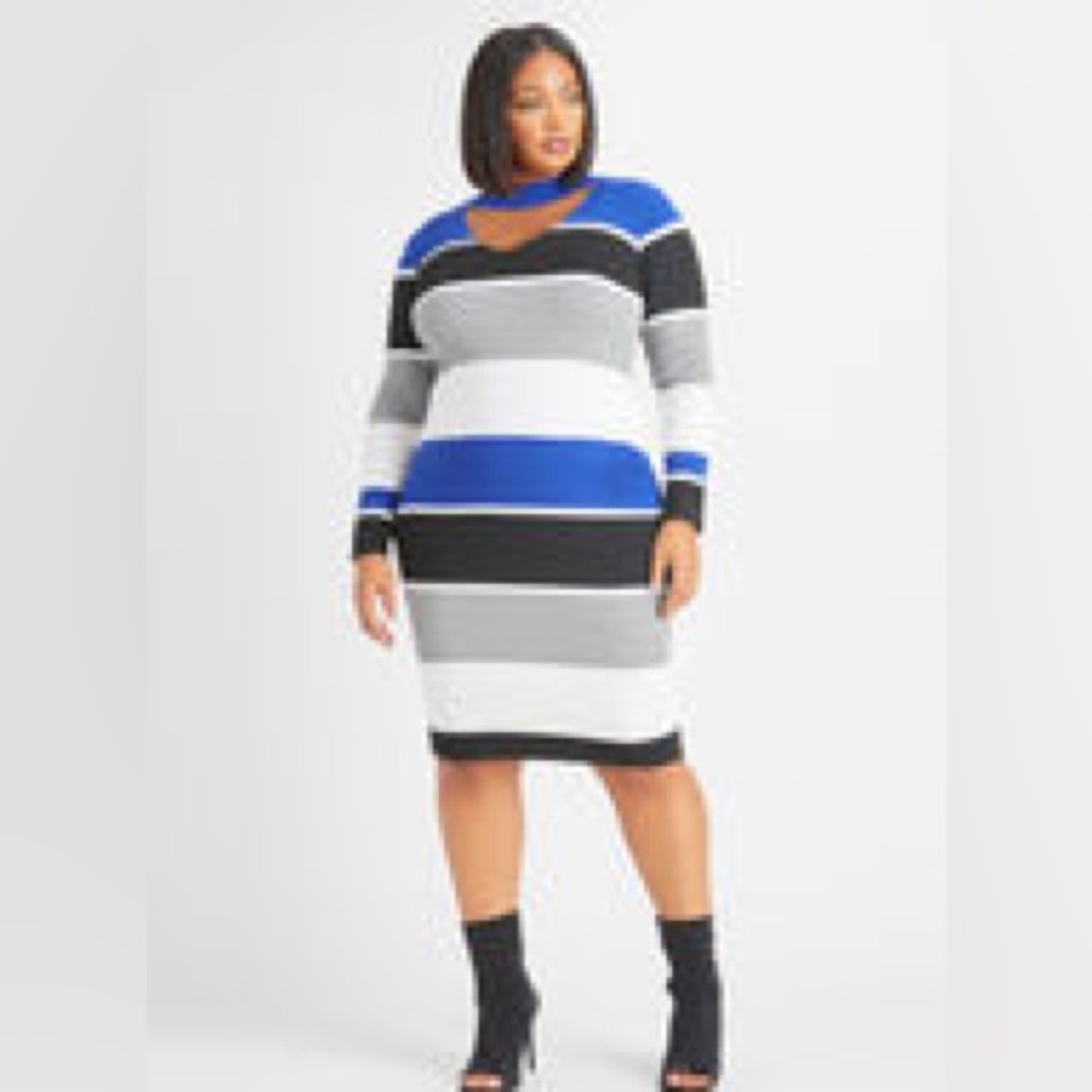 Ashley Stewart keyhole sweater dress